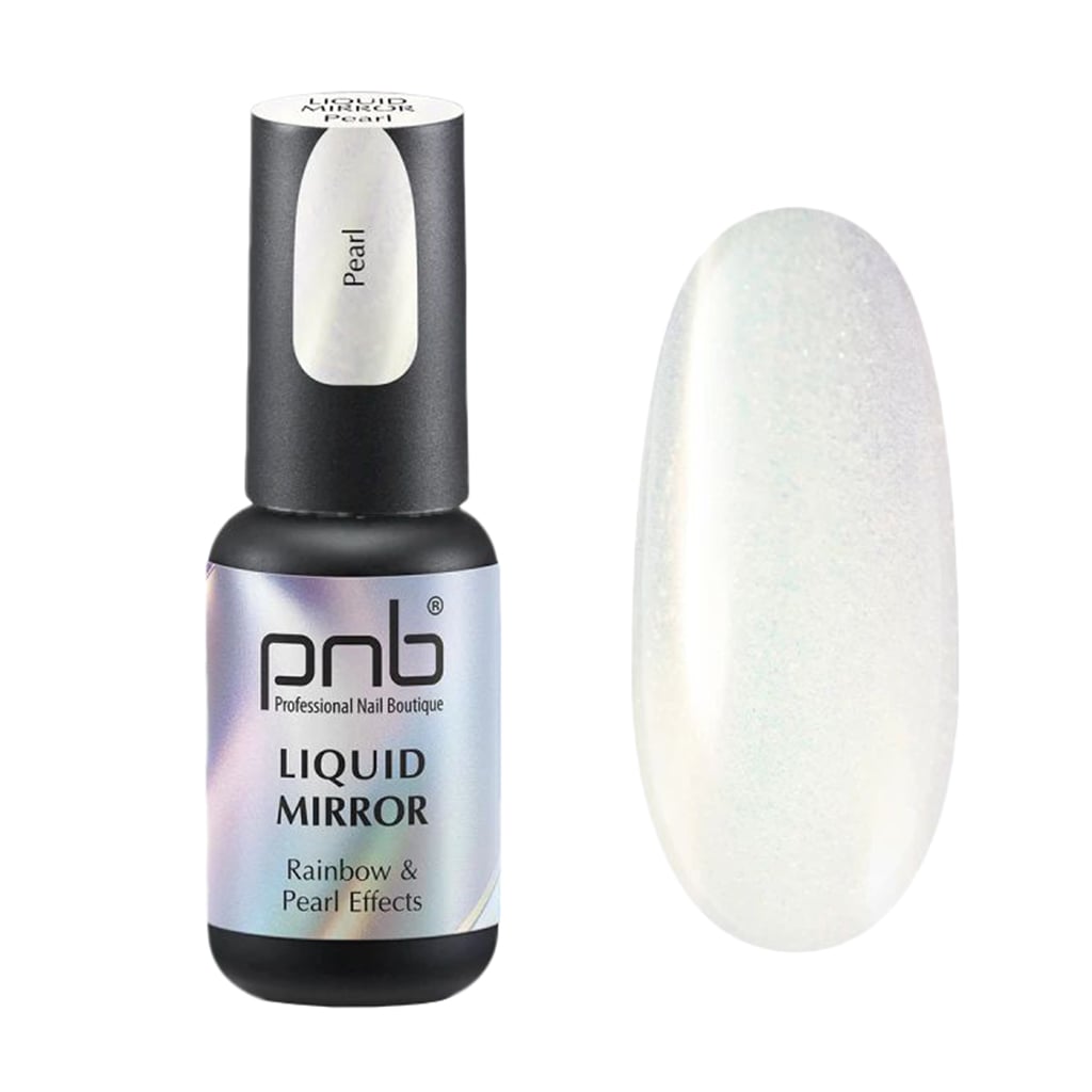 Рідка втирка для нігтів PNB Liquid Mirror, Pearl, 4 мл